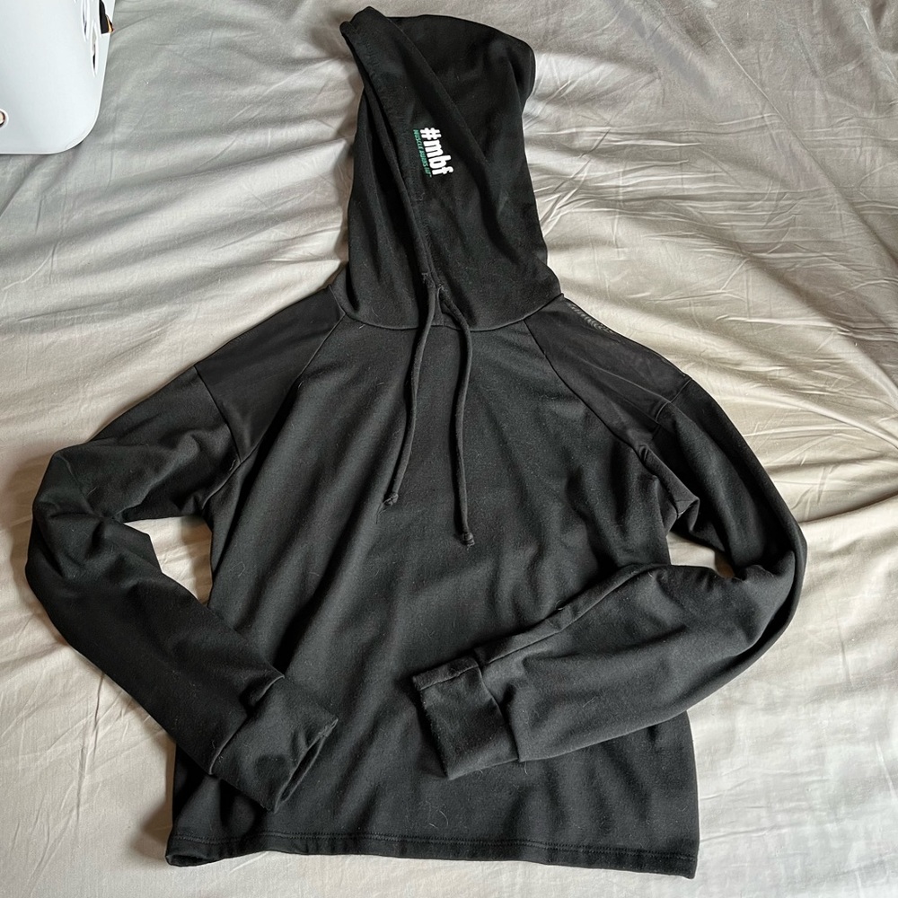 Black Mesh Hoodie